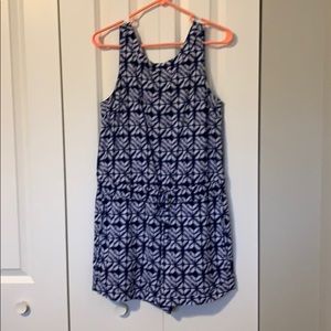 Athleta blue and white romper